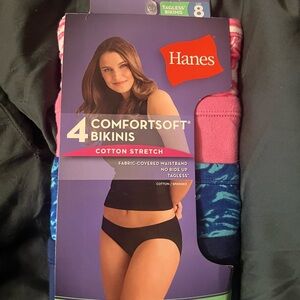 Hanes Cotton Stretch Bikinis - Pink and Blue